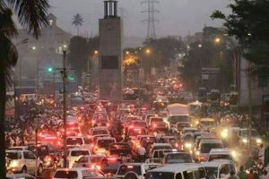 Kampala traffic at clocktower